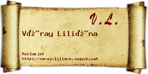 Váray Liliána névjegykártya